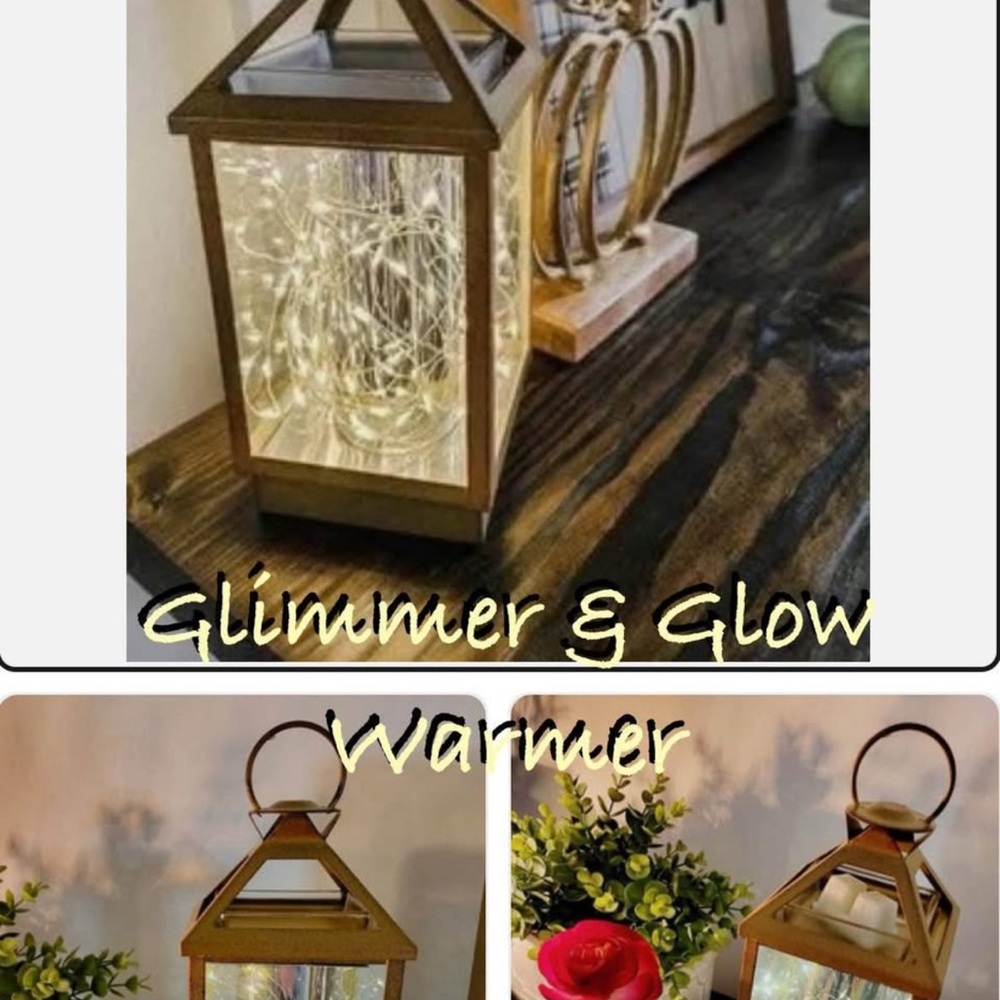 Scentsy Glimmer & Glow Lantern - Brown and Gold